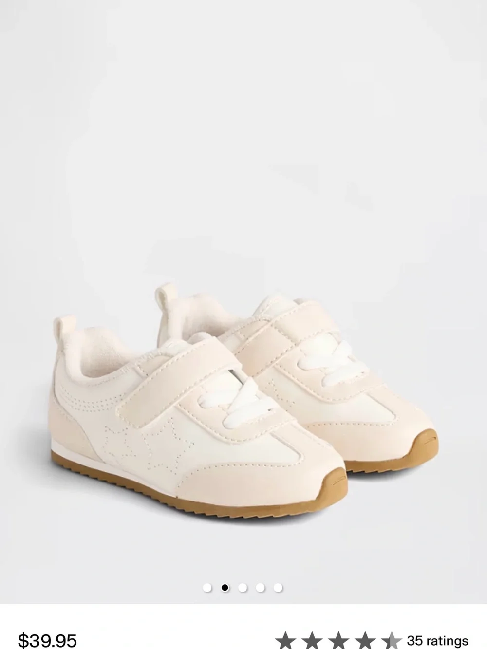 GAP Kids Cream & Gum Rubber Neutral Sneaker with Star Detail